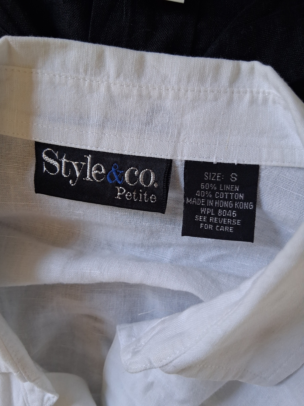 White Button-Up Shirt with Small Pink Floral Embroidery - Picture 4 of 4